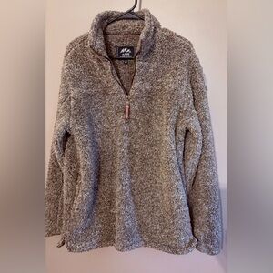 Alpine Sherpa Women's Cozy Brown Quarter Zip Pullover size M